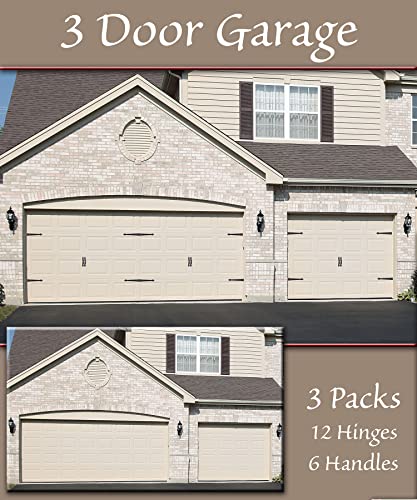 Household Essentials Hinge IT Premium Carriage House Handle & Hinge, Black Garage Door Magnet, 4 Hingle 2 Handles (Pack of 1) - size: Pack of 1, style: Premium Hinges