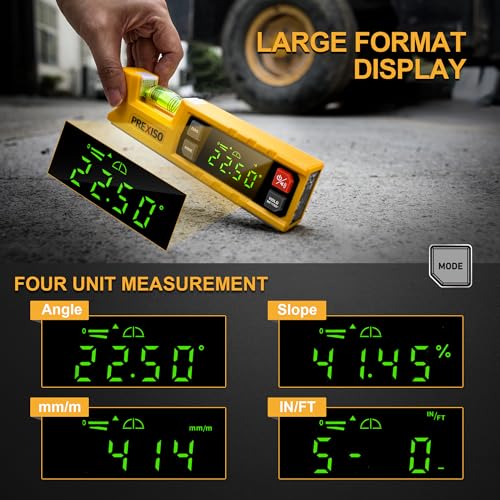 PREXISO Digital Level & Digital Protractor, 7" Angle Finder 0-90° & 0-180°