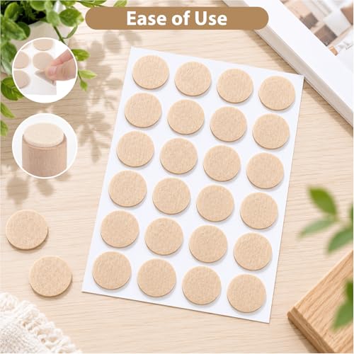 cobee 288 Pcs Felt Cabinet Door Bumpers, 0.86 Inch Small Felt Furniture Pads