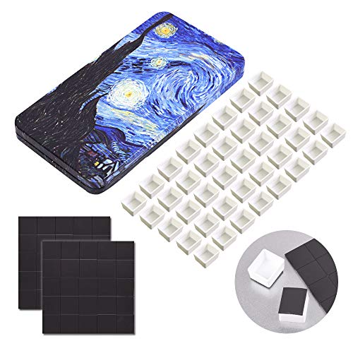 qianshan 40Pcs Empty Half Pans Watercolor Tin Palette with Magnetic Stripe - color: Starrynight