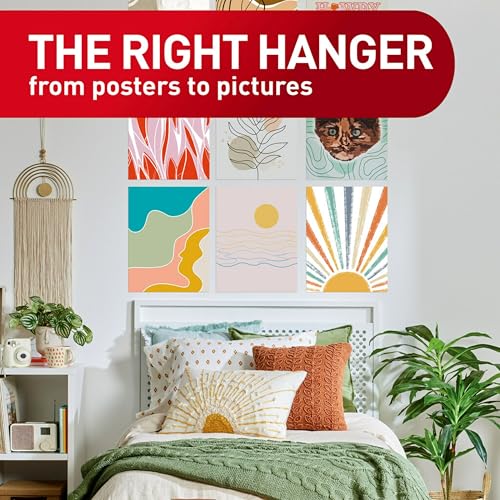Command Poster Strips Value Pack, 60 Strips Damage-Free Poster Hangers, No Tools Requried, Great for Home, Room, Wall, Office, and Dorm Decor, White Adhesive