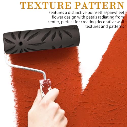 Poinsettia Style Pattern Drywall Texture Roller, 9-inch