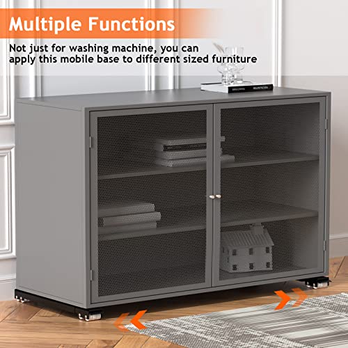Ronlap Furniture Washing Machine Dolly Extendable Appliance Rollers, Black - color: Black