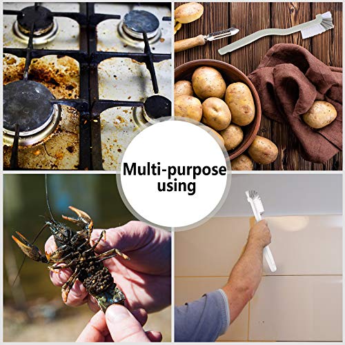 Patelai 4 Pcs Cleaning Brush Sets Small Scrub Household Use, White, Blue - color: White, Blue