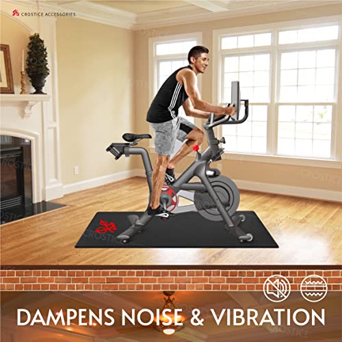 Bike Mat Compatible with Peloton Bike, 6mm Floor Protector - size: 30x60", style: Logo Style