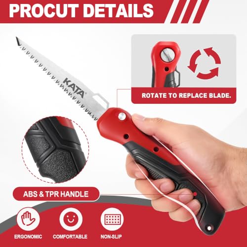 KATA 2-in-1 Folding Hand Saw with Interchangeable Multi-Cutting Blade - color: 2in1