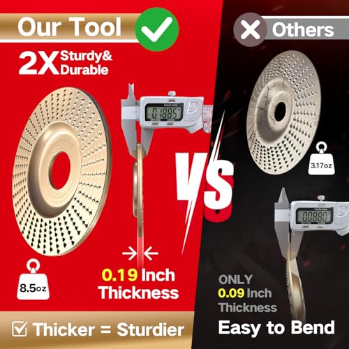 Pomsare 3PCS Angle Grinder Polishing Pad, Wood Carving Disc Set for 4 1/2 Inch Angle Grinder, Heavy Duty Wood Sanding Disk Grinding Wheel, Stump Grinder Attachments for Wood Cutting Shaping