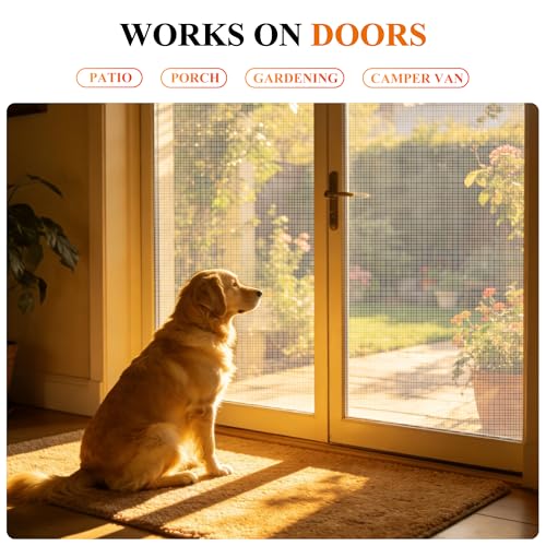 2PACK MAGZO Window&Door Screen Replacement Kit, 48''W x 99''L, White - color: White, size: 48"W x 99"L