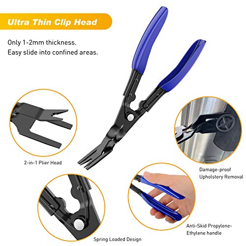GOOACC - GRC-49 19Pcs Trim Removal Tool Set & Clip Plier Upholstery Remover Nylon Car Panel Removal Set with Portable Storage Bag - color: Blue