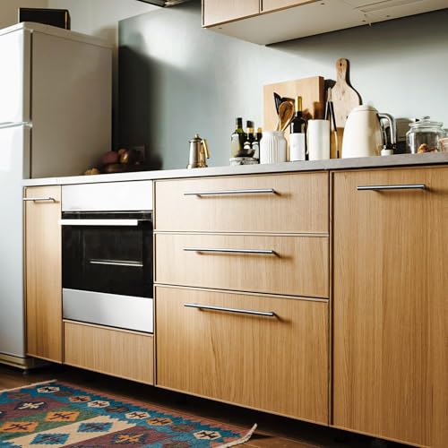Ravinte Brushed Nickel Cabinet Handles, 30 Pack Drawer Pulls, 10 in | 12-5/8in Overall Lenghth, T Bar Pull, Smooth Grip, Kitchen Hardware Upgrade, For Cabinets, Drawers, Cupboards, Dressers - size: 10 Inch Hole Centers