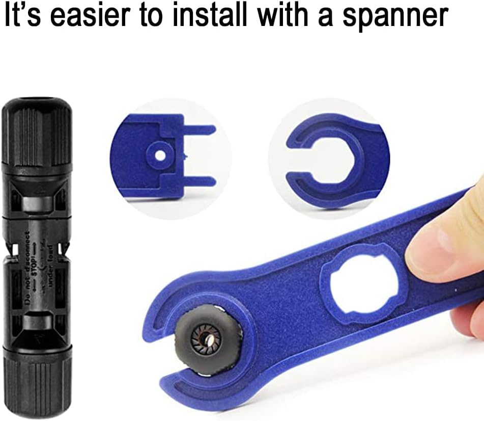 100PCS/50 Pairs Solar Connectors M-C-4 Male/Female IP67 Waterproof Solar Panel Cable Connectors with 2 PCS Spanners - color: 50pair MC4+1pair Spanner