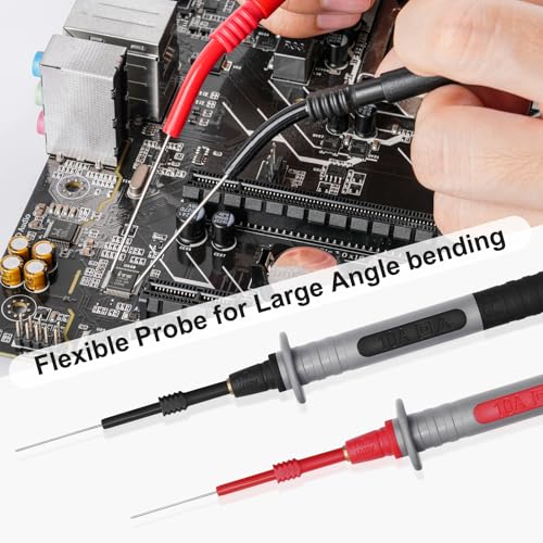 28 Pcs Multimeter Test Leads Kit with Replaceable Gold-Plated Multimeter Probes, Alligator Clips, Test Hooks,Back Probe Pins with Tool Bag