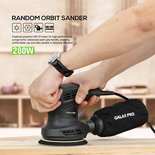 GALAX PRO 13000OPM Random Orbital Sander 6 Variable Speed with 15 Sandpaper - style: 280W