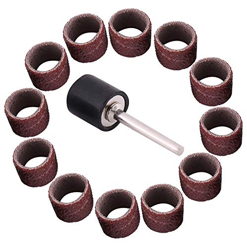 Premium #600 Grit Drum Sanding Sandpaper Bands Sleeves with Mandrel for Professional Woodworking and Craft Polishing Kit, Multifunctional Accessory (Large Sandpaper Circle 80 mesh) - size: Large sandpaper circle 80 mesh