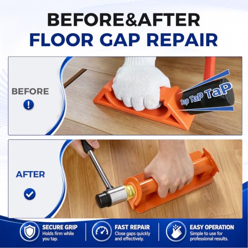 Heavy-duty floor gap repair tool, equipped with hammer adhesive gaskets - size: 11.15*3.54*3.94