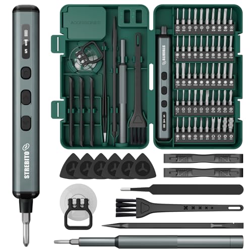 STREBITO Electric Screwdriver, 67 in 1 Electric Precision Screwdriver Set - color: Upgraded Green