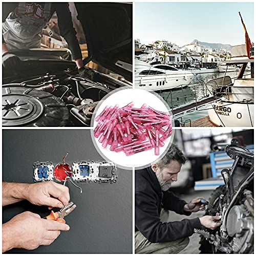 1000 Pcs Heat Shrink Butt Connectors, 22-16 AWG Marine Grade Insulated Crimp Wire Connectors, Waterproof Electrical Connectors Butt Splice for Boat Truck Wiring - size: 22-16 AWG (Red)