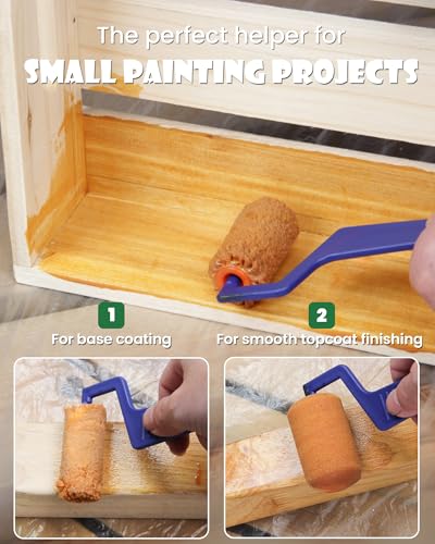 Voomey Small Paint Roller, 2 Inch Mini Paint Roller Kit 10 Pack - size: 2 Inch Mini Paint Roller Kit 10 Pack