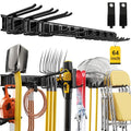 64" Garage Wall Tool Organizer, 900 Lbs Heavy Duty Steel Garden Tool Storage Rack & Garage Organization for Yard, Shed, Garage - 12 Longer & Thicker Hooks + 2 Straps - size: 64inch