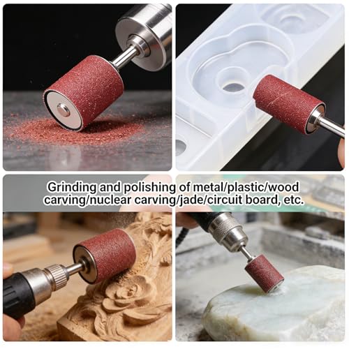 20Pcs Sanding Drums Kit for Drill & Drill Press,2-inch Aluminum Oxide Spindle Sander Sleeves (60/80/120/240 Grit) and 4 Rubber Sanding Drums,1/4-Inch Shank for Sanding,Smoothing, Metals,Wood - color: 20pcs-2inch