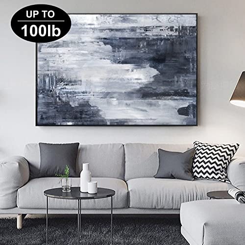 117Pcs Picture Hangers, 3 Size Picture Hooks Including 30/50/100lbs, Picture Hanging Kit, Professional Plaster Picture Hanging Kit for Wooden Wall or Drywall(50 Hangers+ 67 Nails) (Pack of 2) - size: Silver 30-100 lbs (Pack of 2)