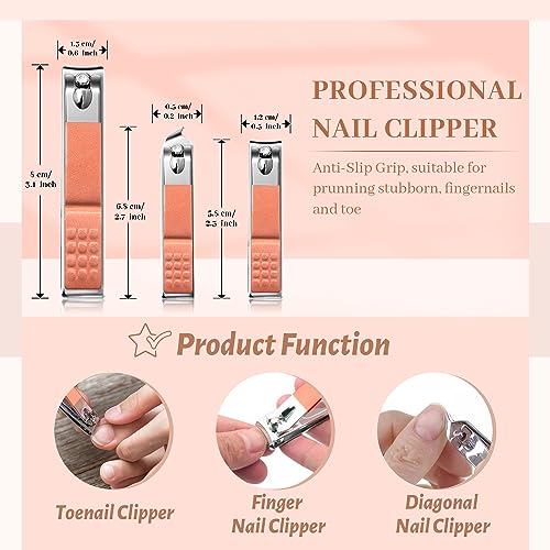 Manicure Set Nail Clipper Set Men Women 12 in 1 Nail Care Kit with Portable Case Travel Manicure Pedicure Tools Grooming Kit Beauty Salon(Rose Gold) - color: rose gold