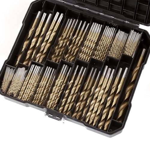 230 Pcs(3/64"-1/2") Titanium Coated HSS Drill Bit Set - size: 230pcs