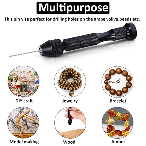Mudder 57 Pcs Micro Drill Bits & Pin Vise Set 0.1-3mm, Black - color: Random Color Pcb Drill