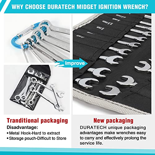 DURATECH Mini Wrench Set, Small Ignition Wrench Set, Mirror Polished - color: Silver