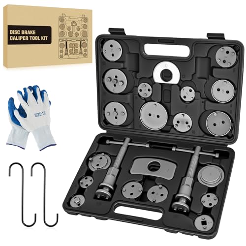 GOOACC 22pc Disc Brake Caliper Compression Tool Set w Hangers Gloves Black - color: 22pc Brake Caliper+Gloves+Hangers Black