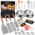ROMANTICIST 132PC Professional Griddle Accessories Kit - Heavy Duty Stainless Steel Grill Spatula Set for Grill Griddle Hibachi Flat Top Outdoor Cooking - Great Grill Gift on Birthday Wedding - style: 132pcs Griddle Accessories Kit