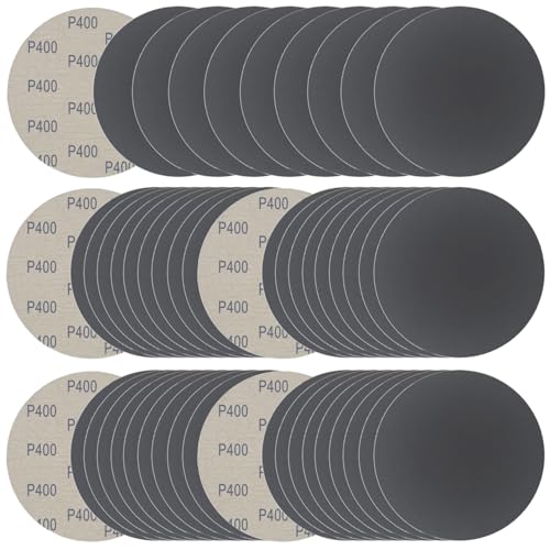 6 Inch 50 Pcs Wet Dry Hook and Loop Sanding Discs, No Hole, 400 Grit - style: Grit 400