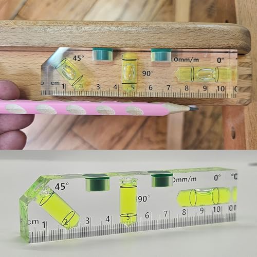 GEONASSUR 102mm Magnetic Acrylic T-Type Torpedo Level, 2 Vials Pocket Level