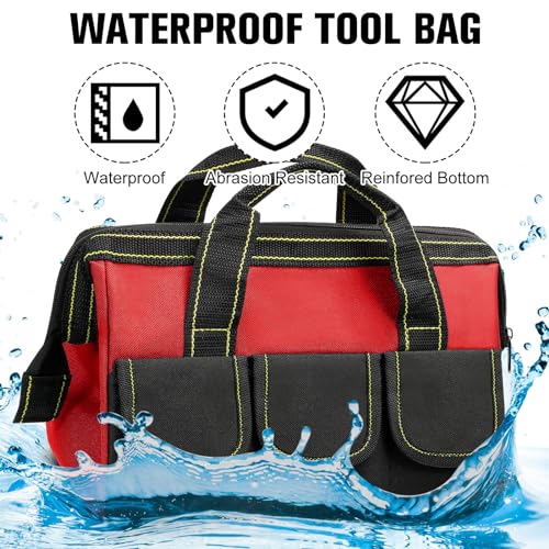 Sanwuta 3 Pack 13 Inch Tool Bags, Classic, Red, Army Green, Yellow - color: Red, Army Green, Yellow, size: 13 Inch, style: Classic