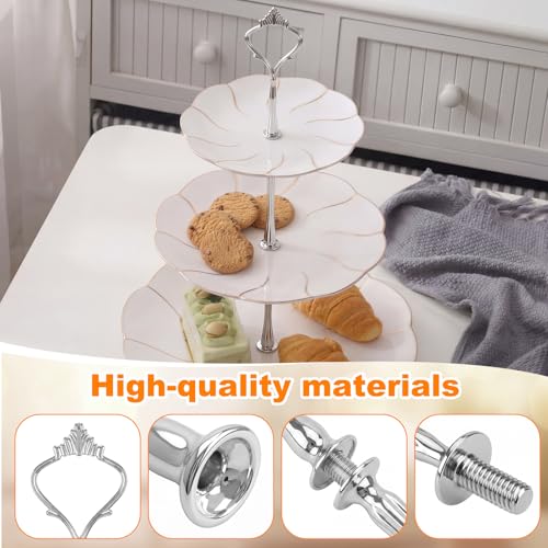 Patelai 6 Sets 3 Tiered Tray Hardware Kit,Simple,Silver - color: Silver, size: Simple
