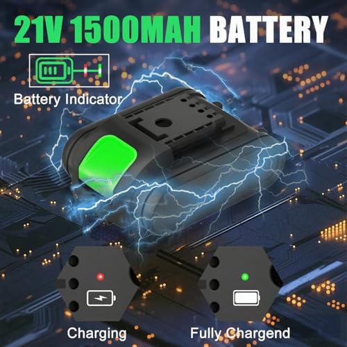 GardenJoy 20v Cordless Drill Set, Power Electric Kit 2 Batteries With Charger 30Nm 2-Speed 3/8" Keyless Chuck 24+1 Torque Drill Driver screwdriver Bits with LED Electric Work Light for DIY - color: Green2