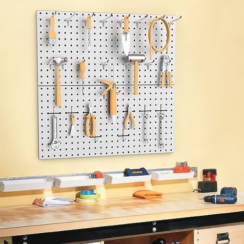 WALMANN 2 PCS 12x24 in Pegboard Panels, 24x24 in Tools Pegboards, Grey - color: Grey 12"*24", size: 24"*24"