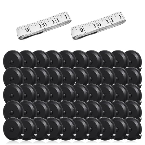 50 Pack Retractable Tape Measure for Sewing Soft Fabric Measuring Tape for Body Measurements Double Scales Rulers or Body Tailor Cloth Knitting Craft Weight Loss