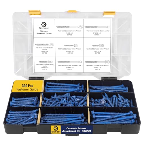 1625pcs Concrete Assortment Kit with Assorted Nuts Bolts and Wood Screws | Carbon Steel Screw Hardware Assortment Kit with 3 Trays for Household Repairs and Hobby Projects - size: 1625pcs