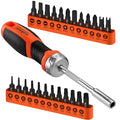 HORUSDY 25-Piece Security Torx Screwdriver Bit Set | T5-T40 Torx Bit Set 1/4 inch Ratcheting Magnetic Bit Driver | 12Pcs T-Drive Bits and 12Pcs Common Bit - style: Torx Bit Set