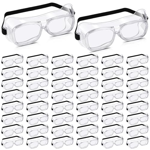 Tellegloww 50 Pairs Safety Goggles Anti Fog Anti Scratch, Onion Lab Glasses