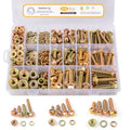 476pcs Class 8.8 Metric Flange Bolts Assortment Kit, M5, M6, M8, Metric Bolts and Nuts Assortment, Hex Bolt and Nut Washers Kit, Yellow Zinc Plated - size: M5, M6, M8-476pcs