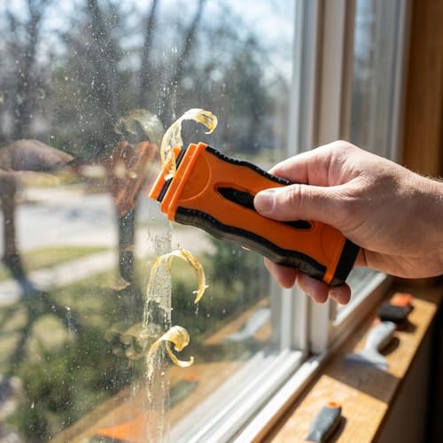 Mister Rui 2 Pack Razor Scraper, 20 Blades, Retractable, Multi-Surface - color: 2 Retractable Orange