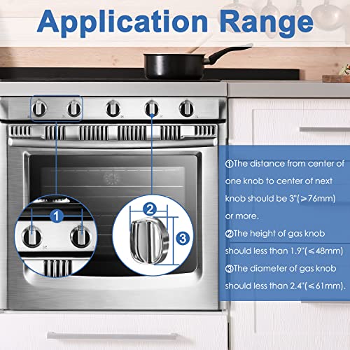 GRENFU Stove Knob Safety Covers (5 + 1 Pack), Oven Lock Child Safety, Black