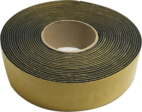 Frost King Rubber Insulation Tape | 2in Wide, 1/8in Thick, 30ft Long | For Pipes | Black | Pack of 8 - size: 30 Foot (Pack of 8)