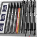 Nicpro 3 PCS 1.3 mm Mechanical Pencils Set with 48 Lead Refill, 3 Eraser - style: 3 Pack (Black)