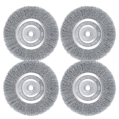 4Pcs 6" Brass Wire Wheel, Brush Wheel for Bench Grinder, 1/2"-5/8" Arbor - style: 6" 4Pcs