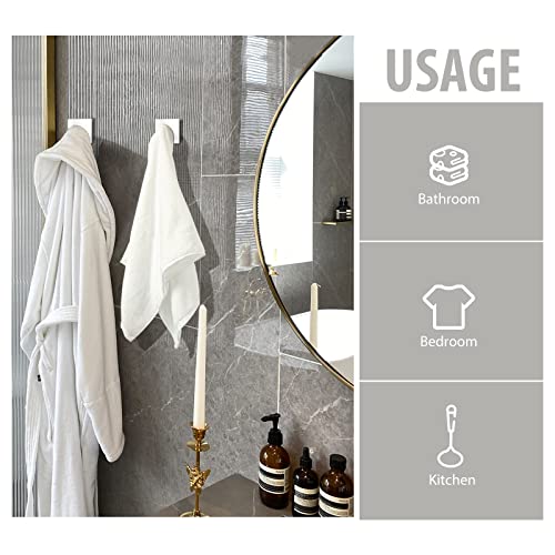 VIS'V Adhesive Towel Hooks, Shower Wall Stick on Hooks, White, 4 Pcs - color: White