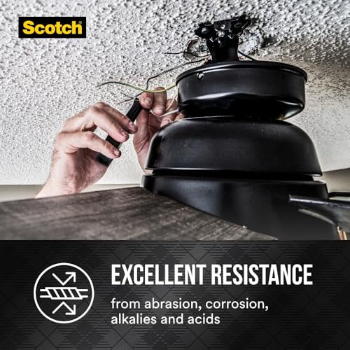 Scotch Vinyl 700 Electrical Tape, 1 Roll, Black, 3/4-in x 66-ft, General Purpose, Commercial Grade, Rated for Temperatures Up to 194-Degree, Highly Flexible, Stretchy & Conformable (700) - style: 1 Pack