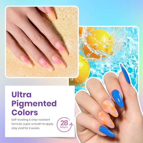 Beetles Gel Nail Polish Set, 63 PCS 55 Colors Gel Polish Kit with Base Coat - color: Vibrant Holiday - 55 Colors (63 Pcs)